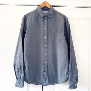 Taylor Stitch Shirt The Jack Oxford Button Down Gray Dotted Print Size 42 Large